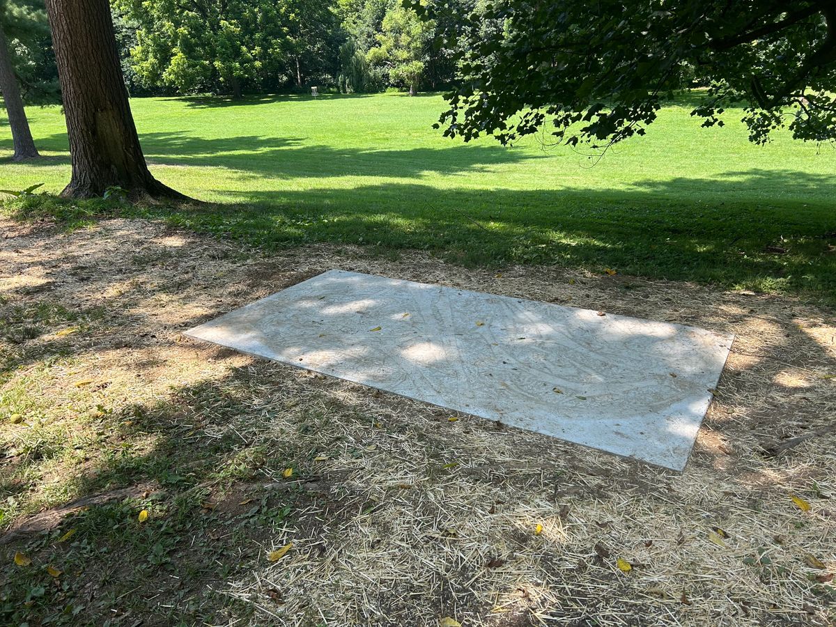 New concrete tee pad at for hole #1