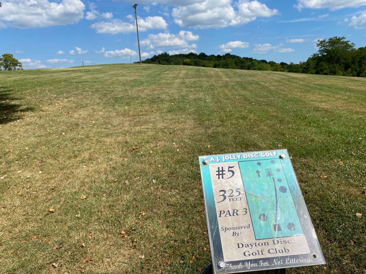 Hole 5, taken 9/4/2023.  Straightforward, uphill, just need to avoid rolling right and down.