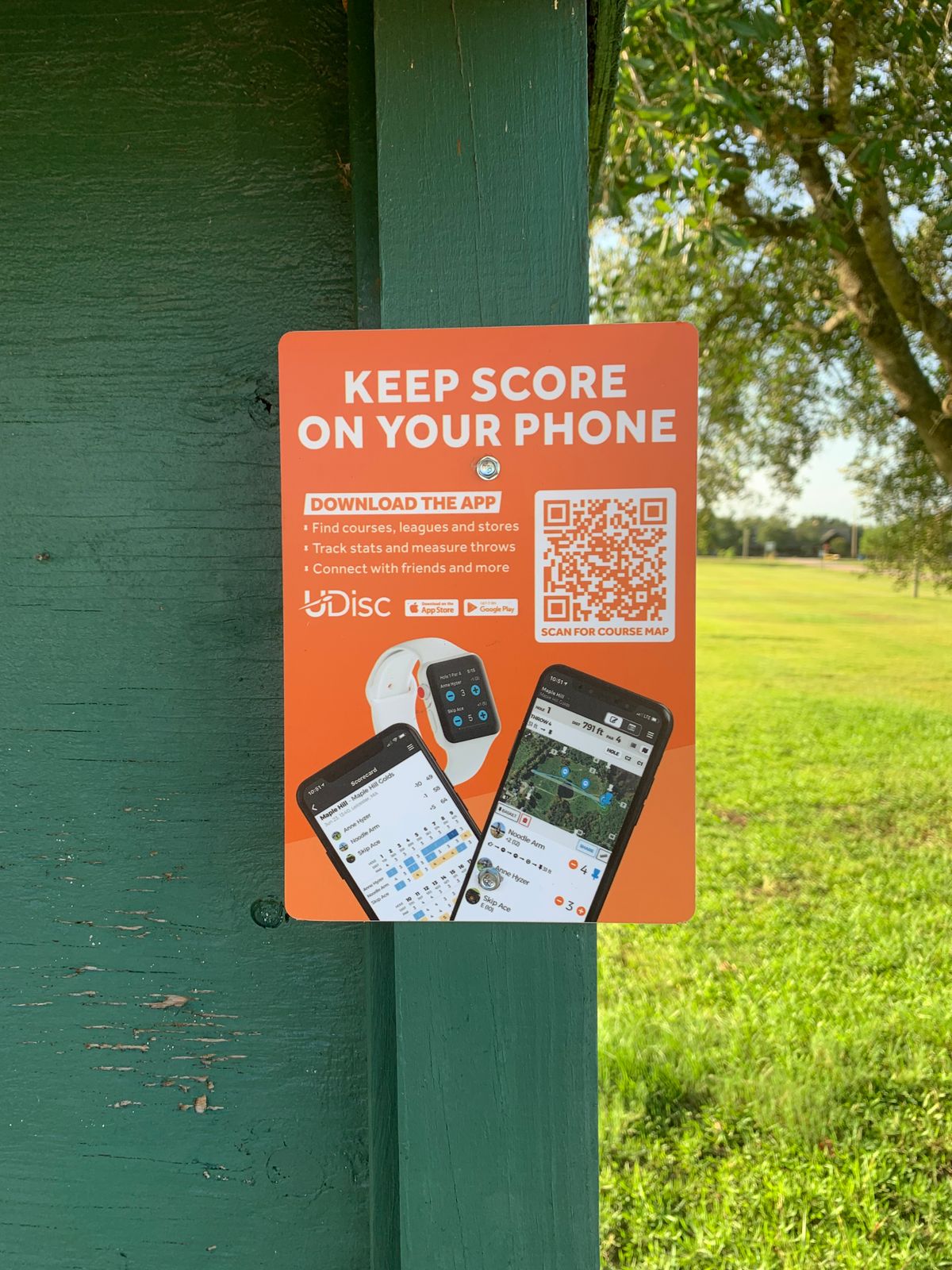On Sign Board between 1 & 10 tees.