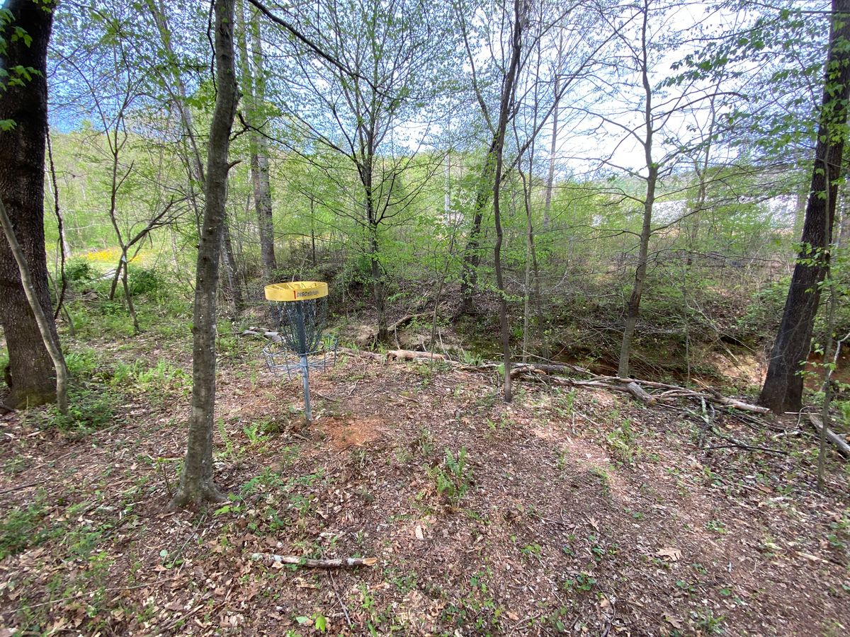Hole 1. Water to the right of the green.