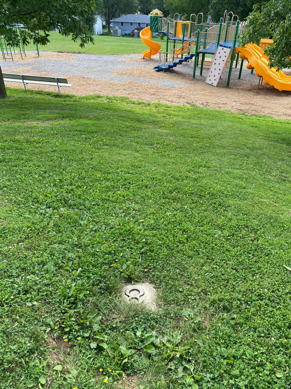 Hole #8 is to left of spiral slide in this photo.