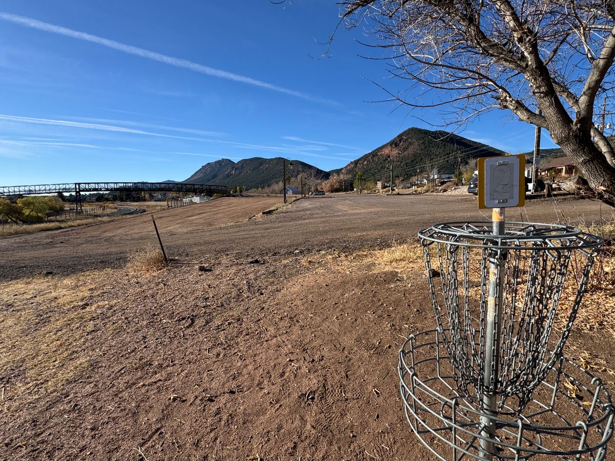 Hole 2 basket and bridge to Hole 3