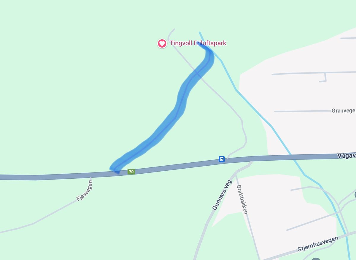 Veien opp til Tingvoll Friluftspark
