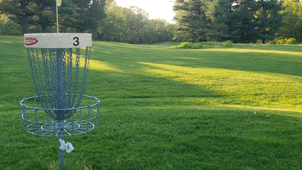 Hole 3 looking out over the great old golf fairway and view of far mountain.