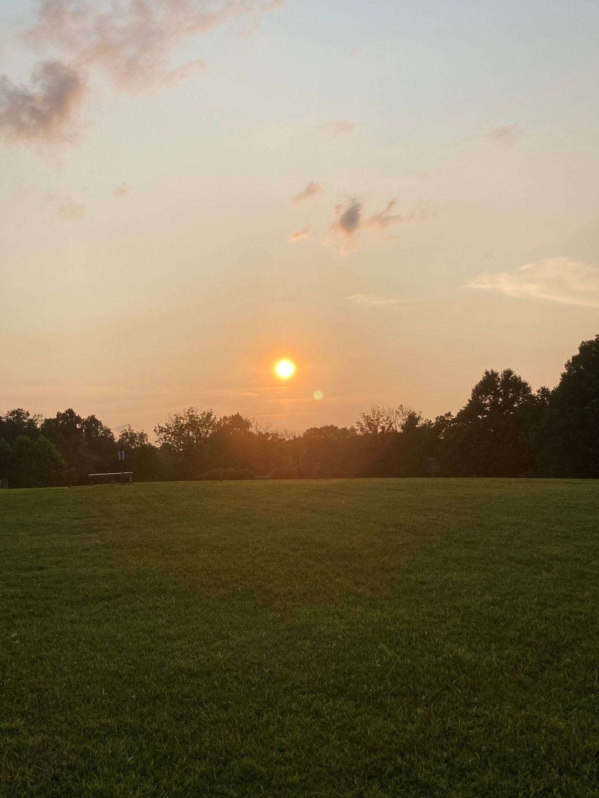 Sunset over the field