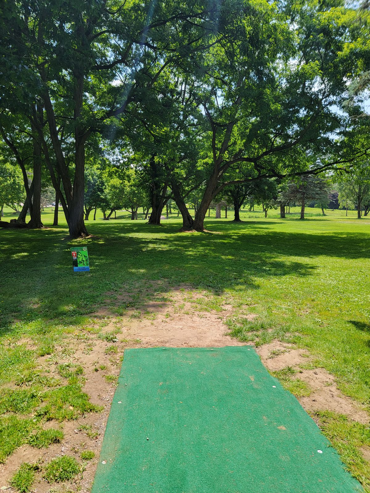 White tee, before permanent tees and signs