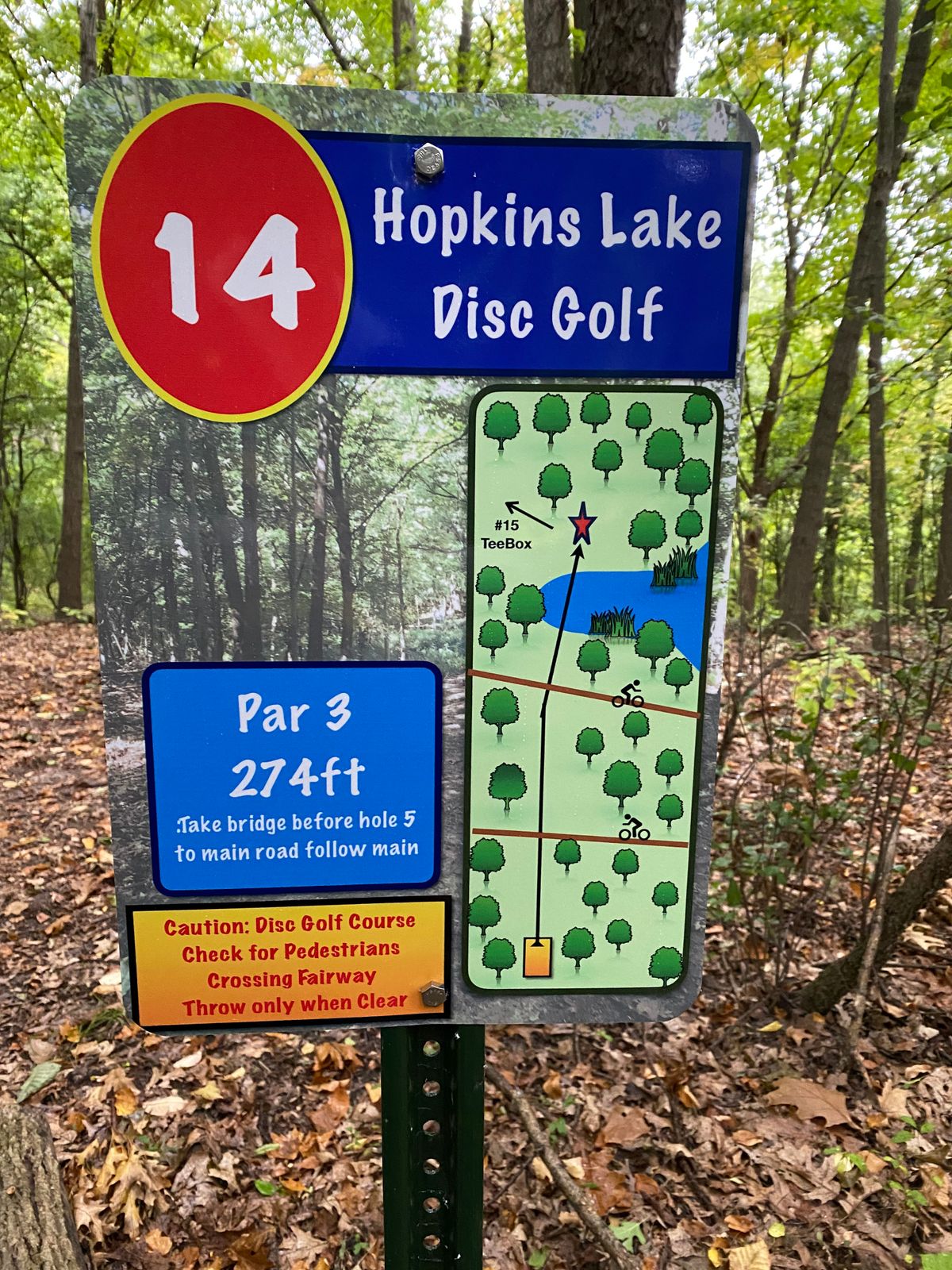 Hole 14 Tee Sign.