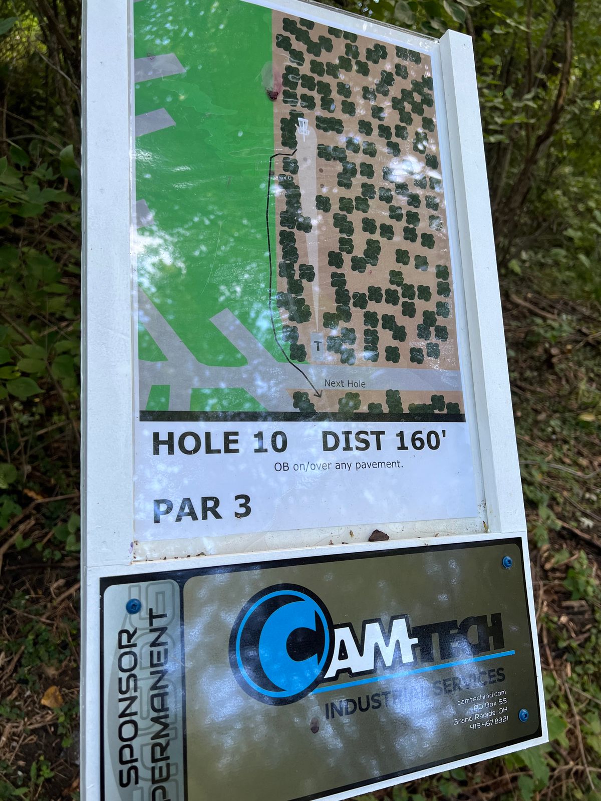 Hole 10 tee sign
