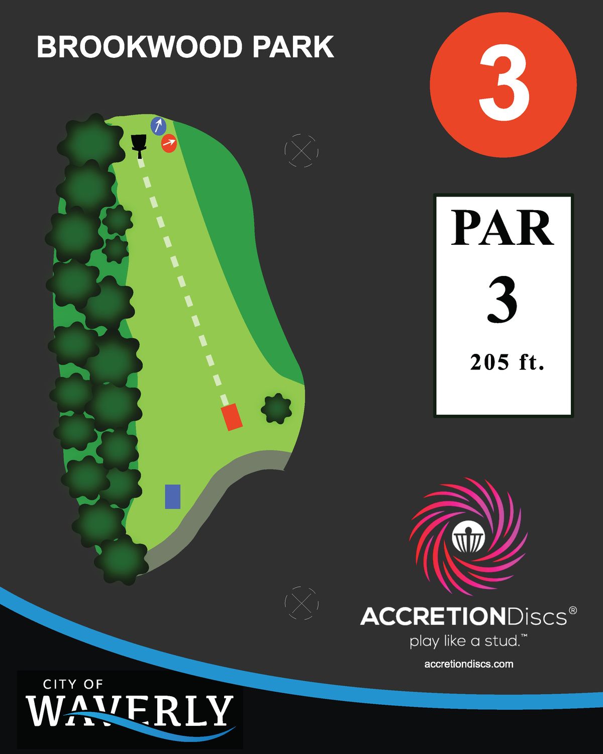 Hole 3 red teepad sign