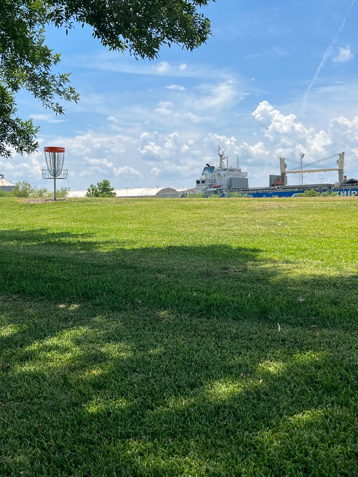 Pretty cool to watch the ships go down the canal as your playing.