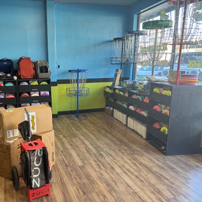 Innova, Discraft, DGA, and Climo section