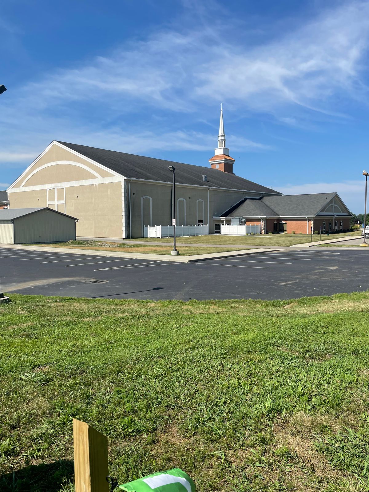 Course starts back left of church