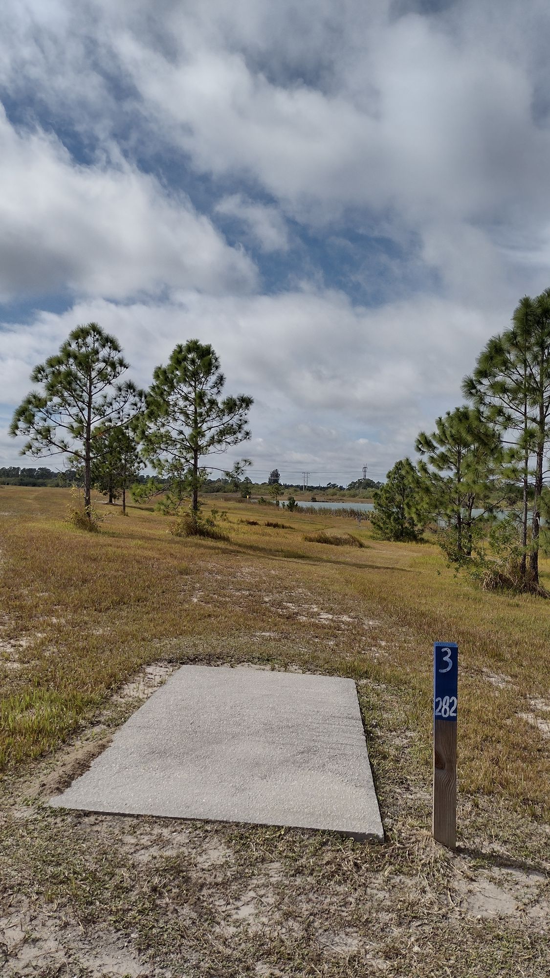 After hole 3 it's just open space, big hyzers in the wind