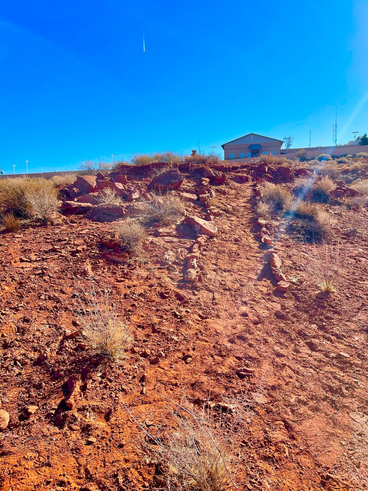 Rock path to tee box 4.