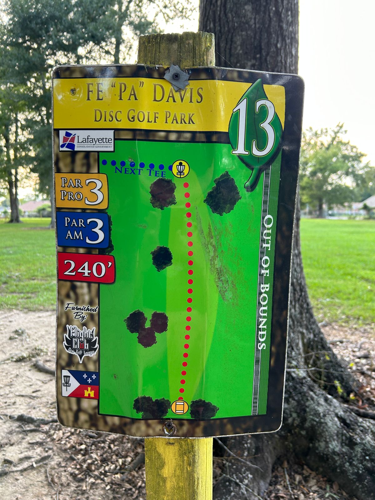 Hole 13 Tee Sign