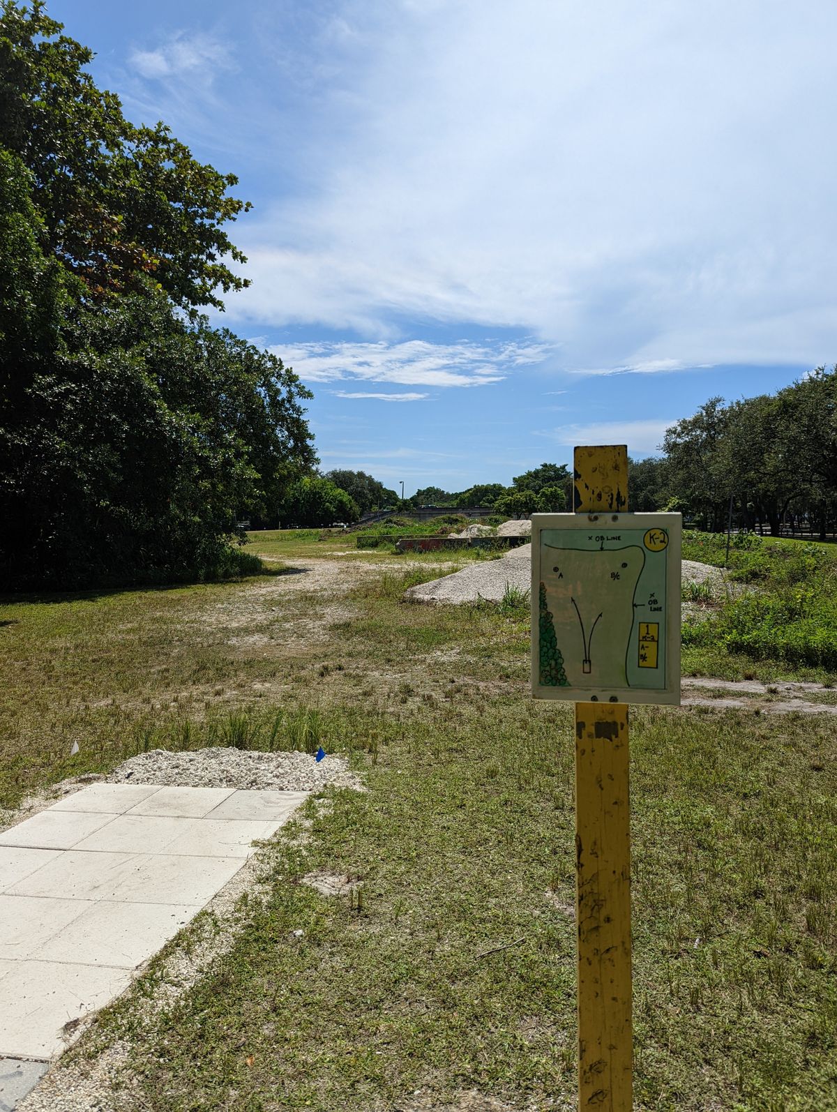 Hole 1. OB line on the right