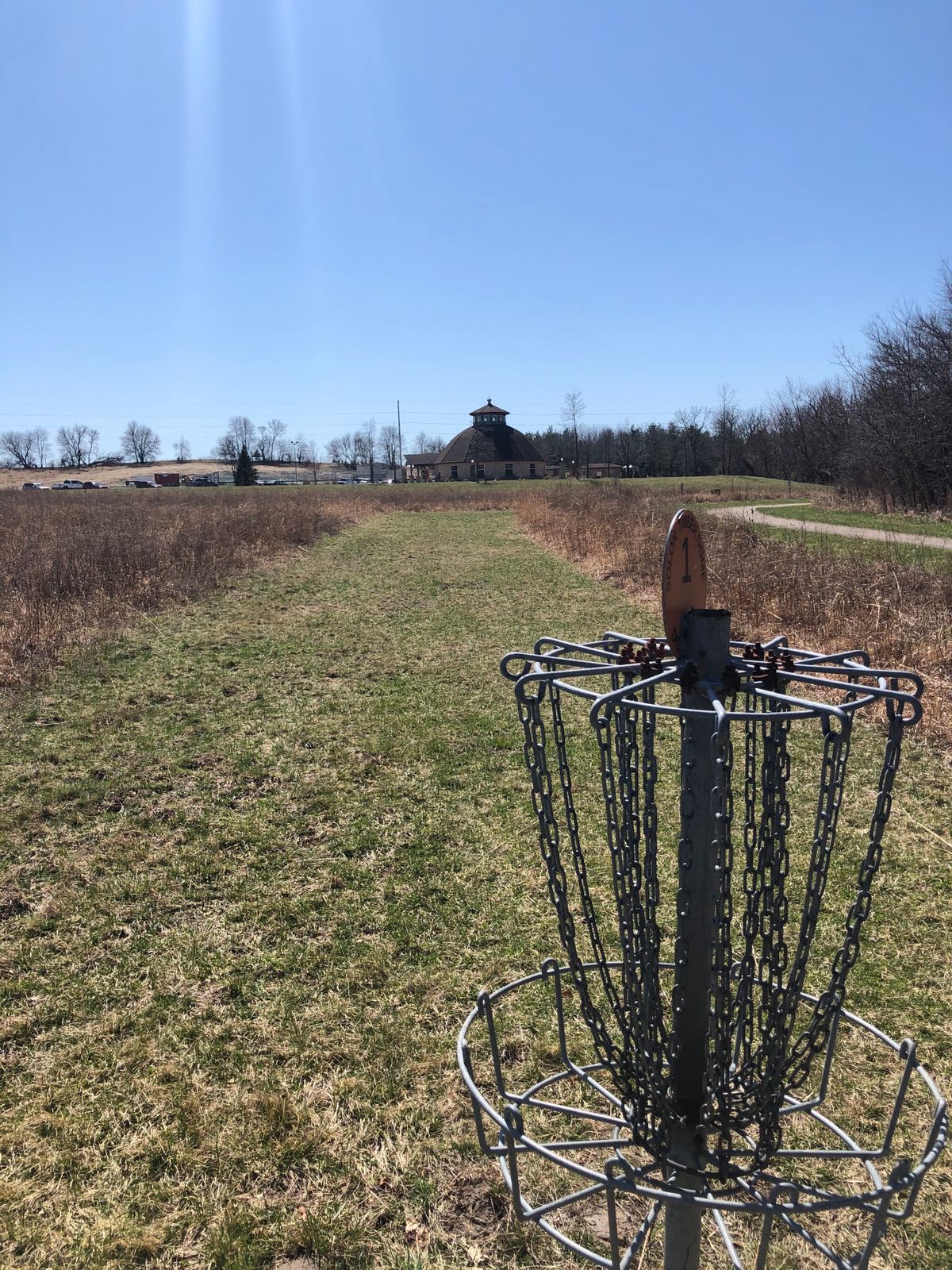 Hole 1 looking back from pin
