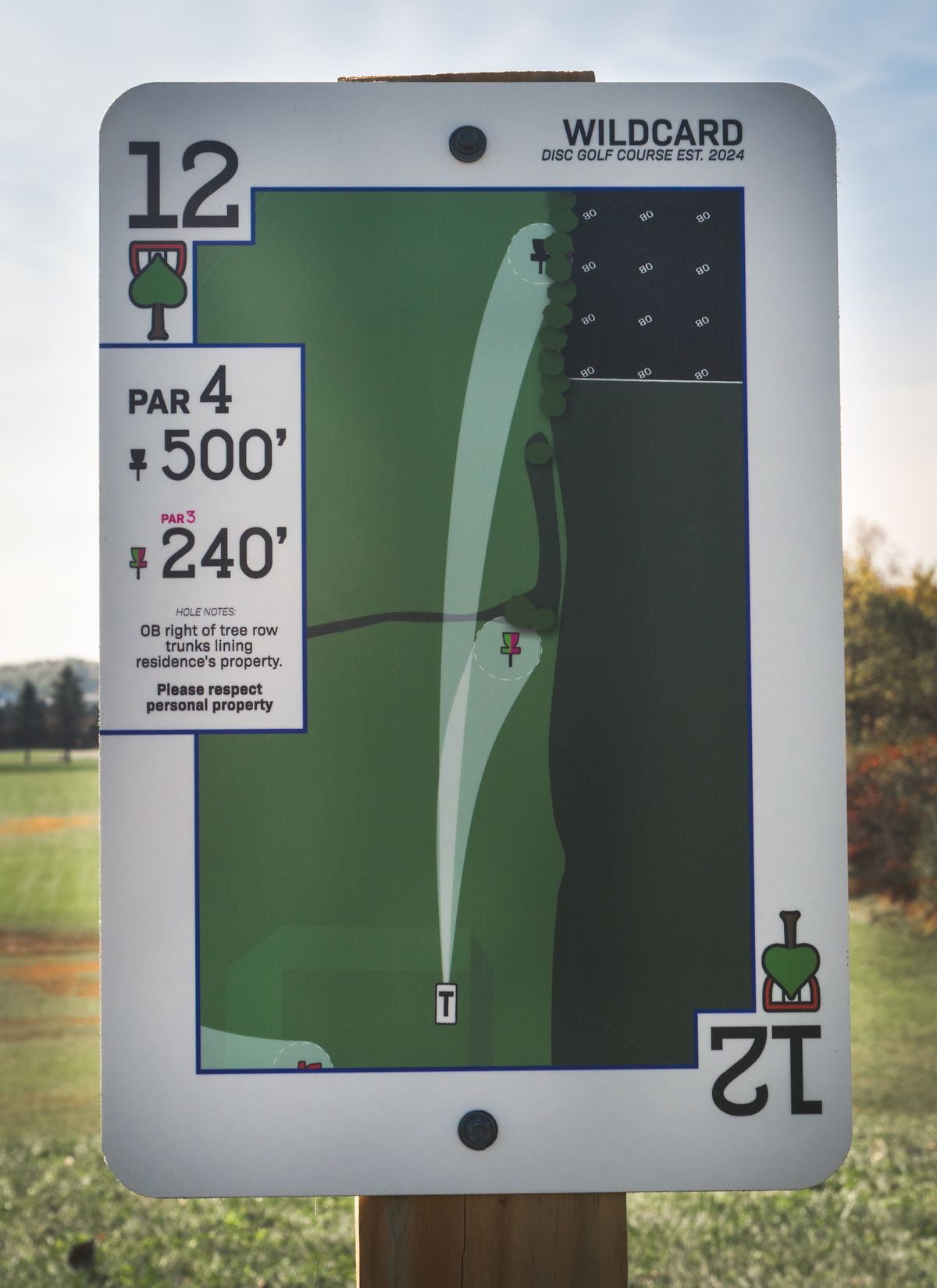 Hole 12 Tee Sign
