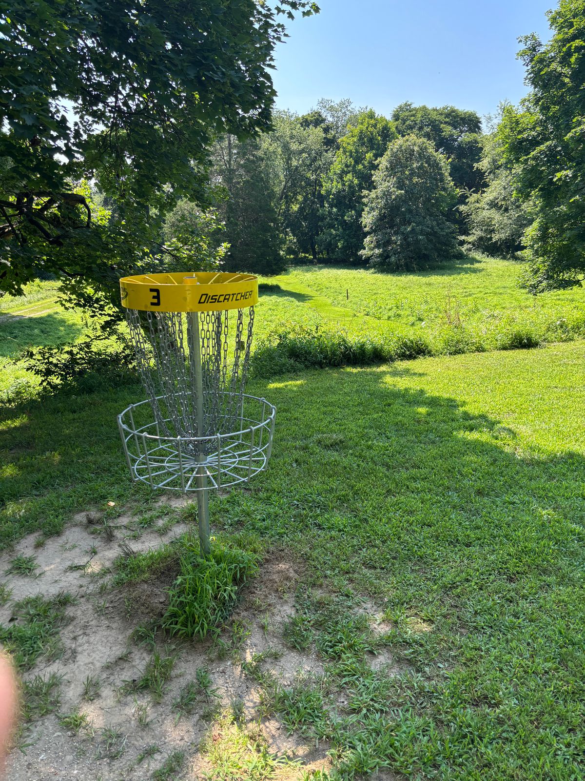 3rd hole view from the basket, hazard is not a good place to be