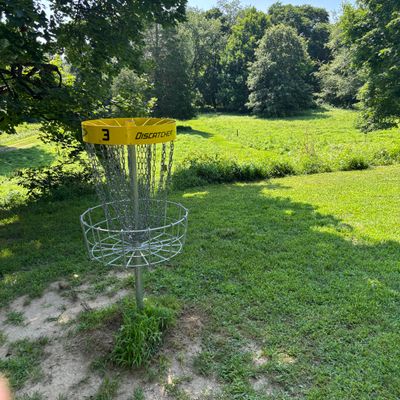 3rd hole view from the basket, hazard is not a good place to be