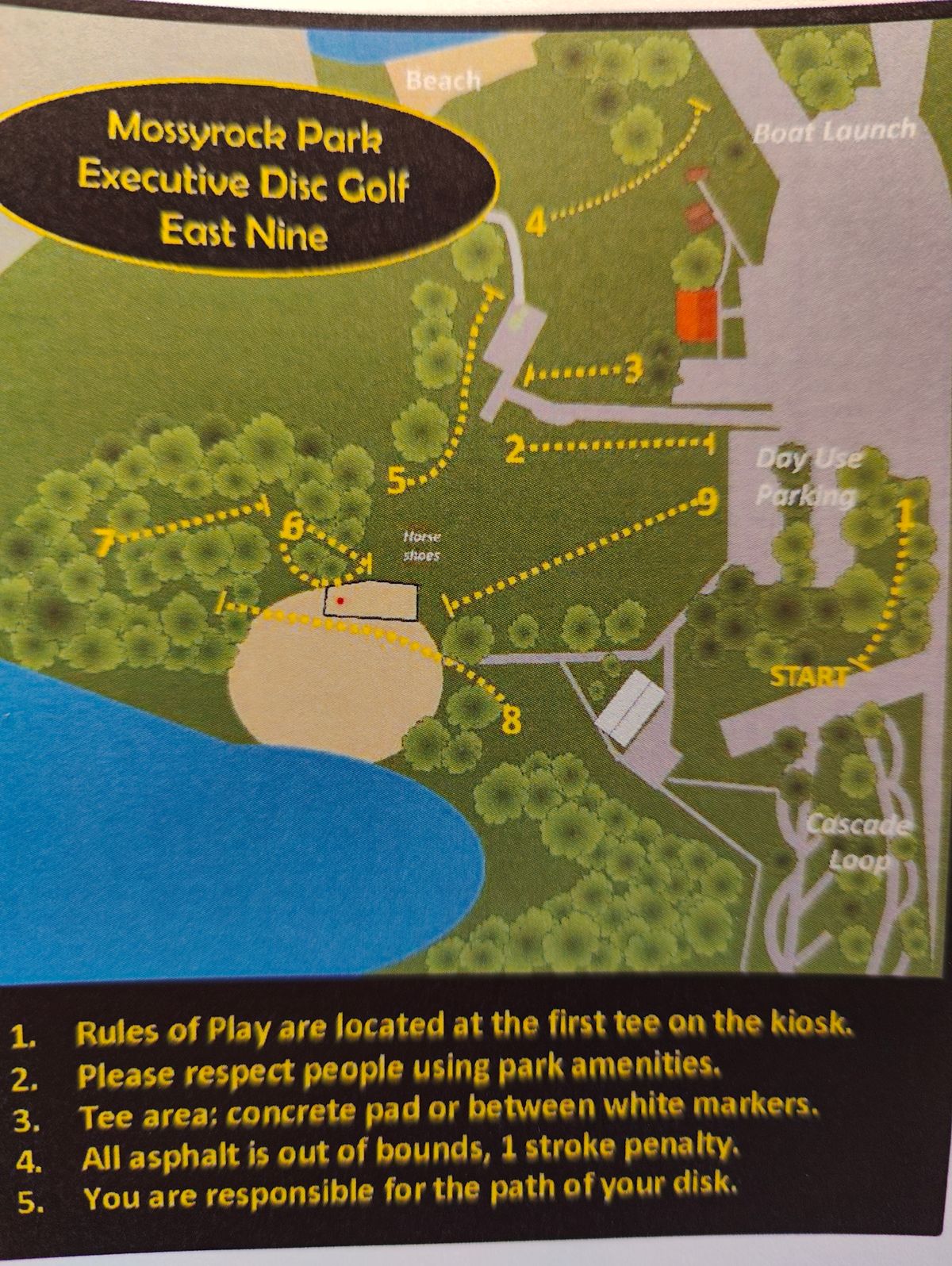 Mossyrock East nine layout