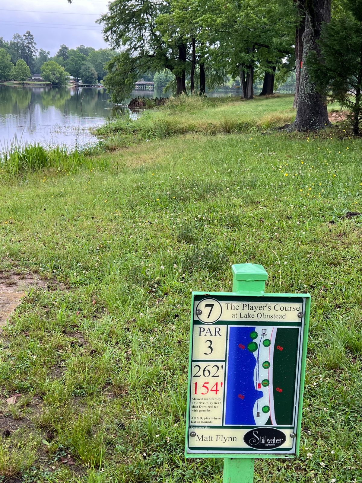 Hole has main and short tee. 