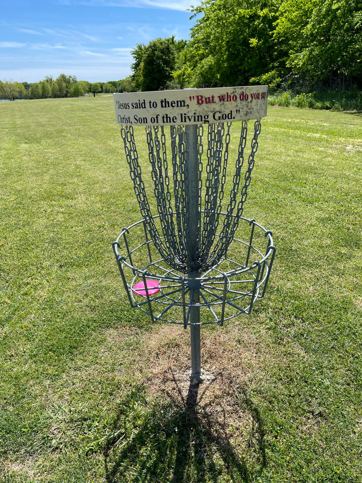 Putting basket before hole one.