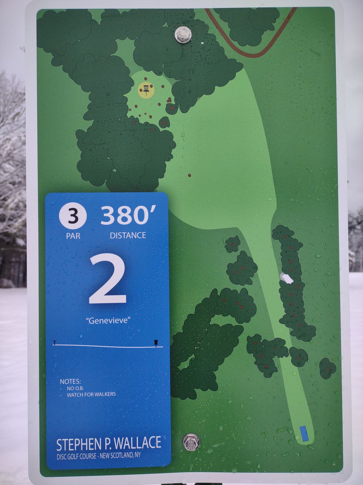 Hole 2 Blue Tee Sign