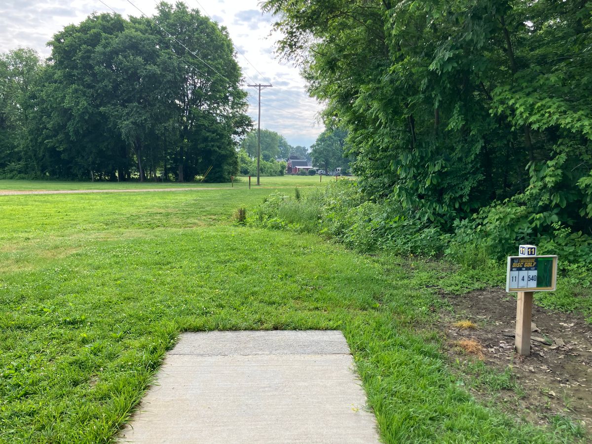 Hole 11 550’ plays alongside right side creek and left side creek. Creeks are OB.