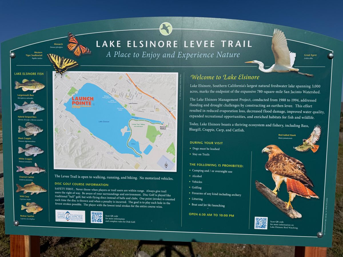 Disc Golf INFORMATION SIGN, AND BIRDS AND FISH FOUND AT THE LAKE