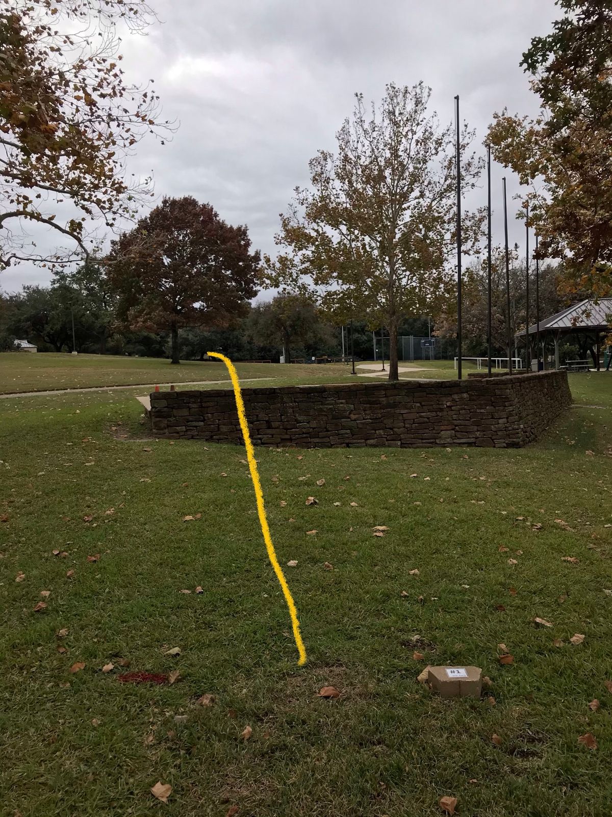 #1 sidewalk is OB right and long.