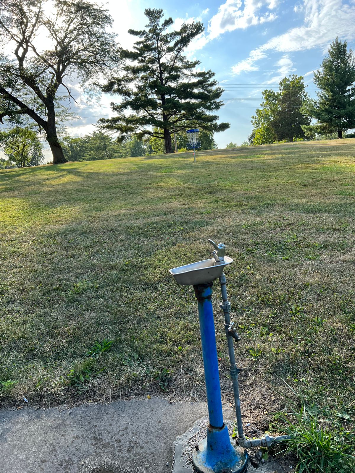 Practice basket by the shelter at hole 1
