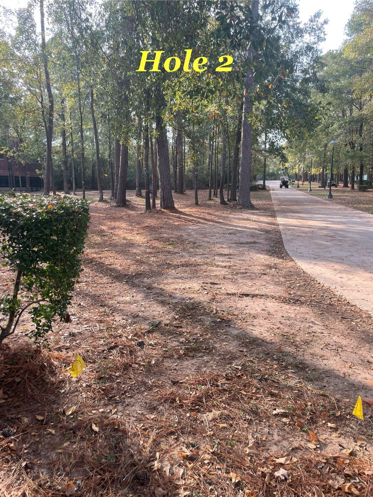 There is orange spray painted trees showing the line you must take.
Mandatory Mando!!