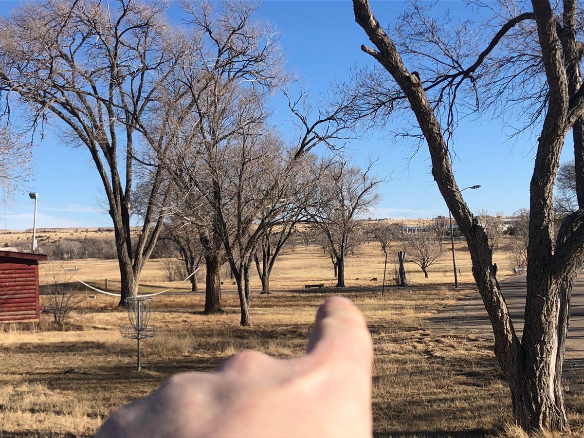 Hole 9 pin, with Hole 10 location in background