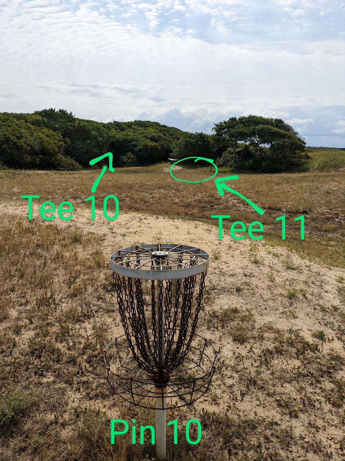 After finishing 10, you have to turn around to go back to the tee pad for hole 11