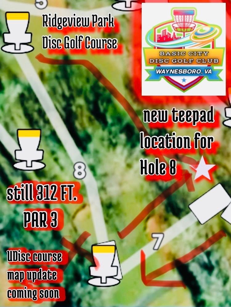 ‼️heads up ‼️ 
UDisc course map update for this ridgeview park course coming soon!