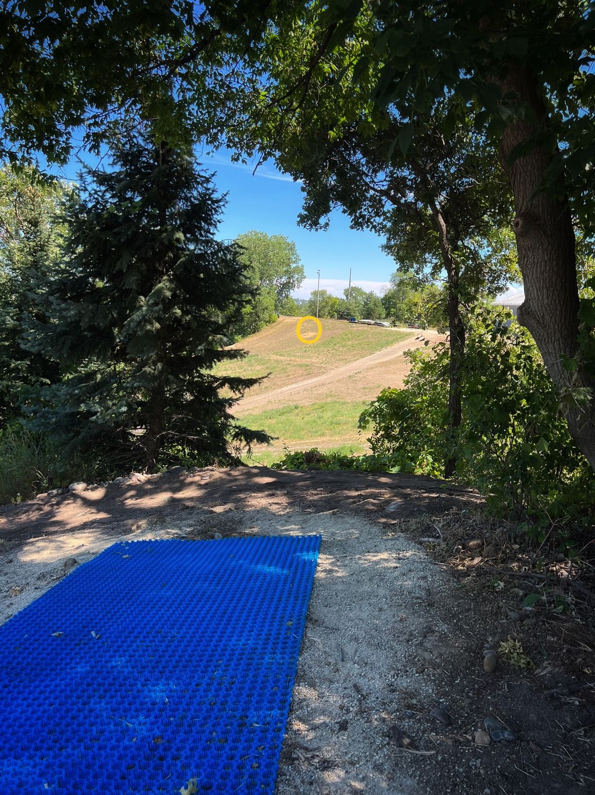 Hole 15 - Fun hole with a nice sight line. Strong throw required to hit a birdie.