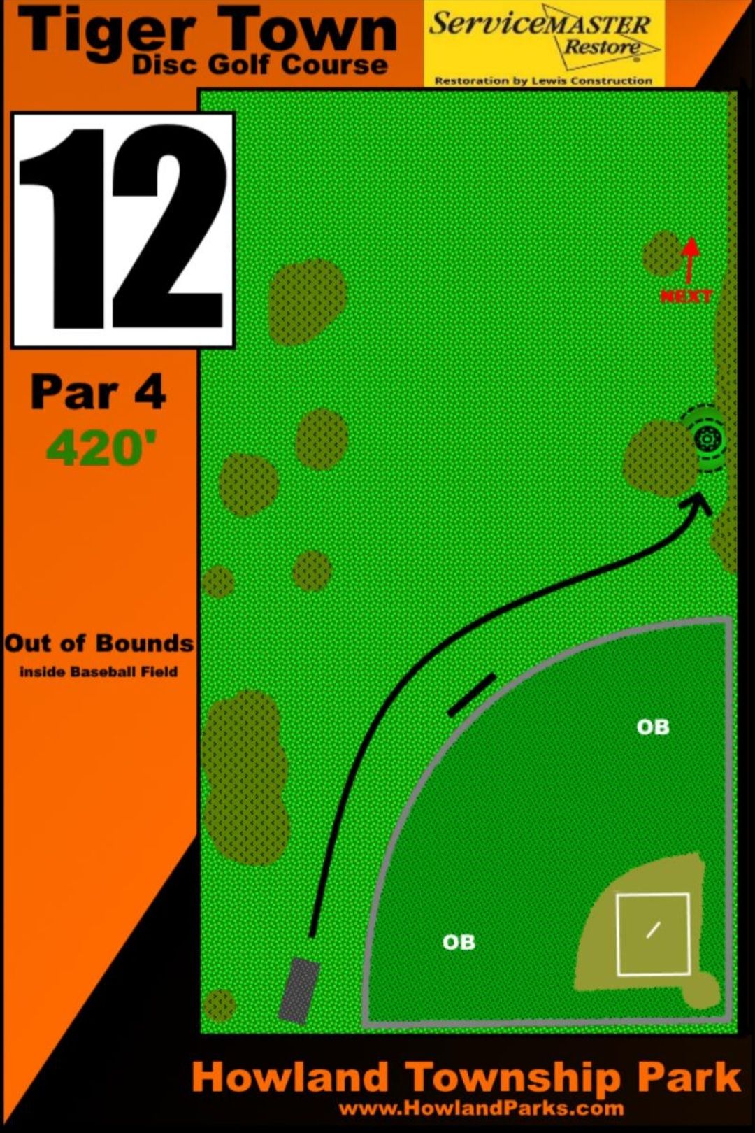 Hole 12 Tee Sign