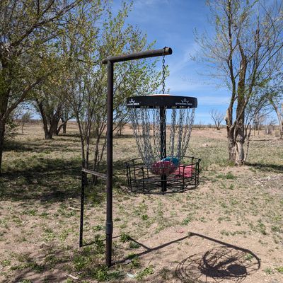 Hanging basket at hole 1.