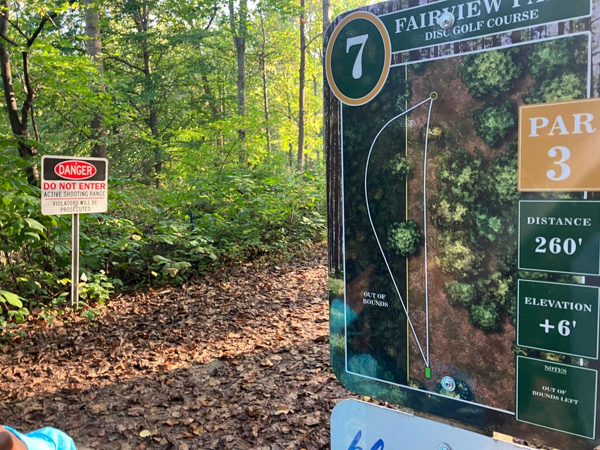 Hole 7 is the gun range hole, very pretty but the target needs to be more than 15 feet from OB