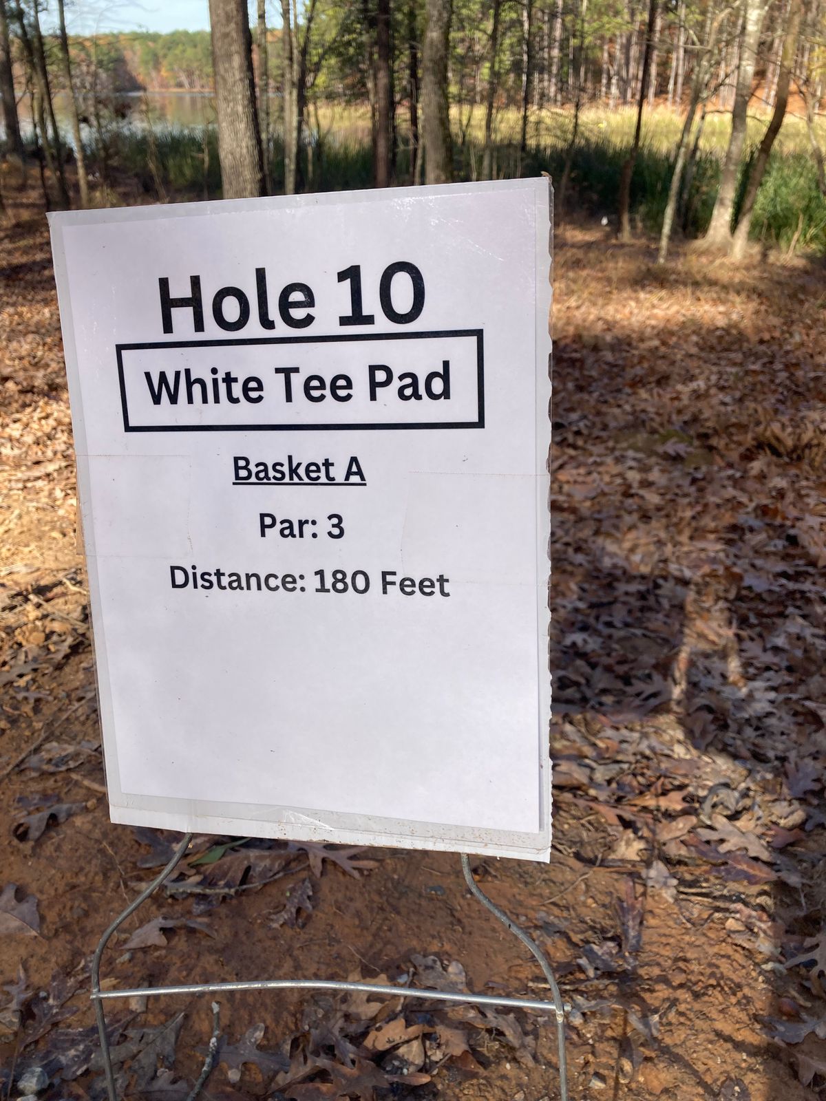Hole 10 White Tee Sign