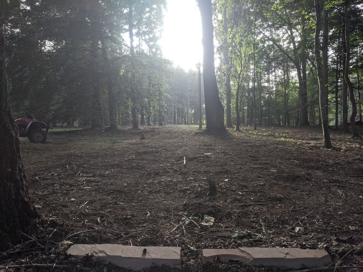 Hole 1 late afternoon, finishes left at 250'