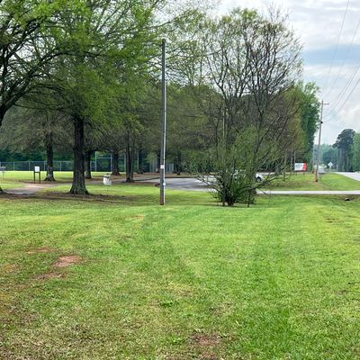 Hole 9 requires a longer drive around a Mando light pole, but has a larger green.