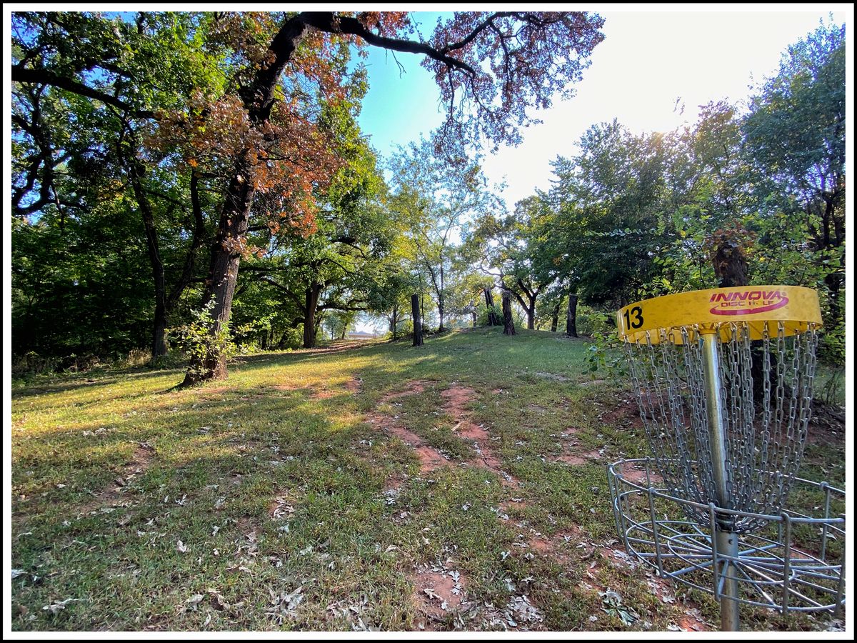#13 basket looking back up the hill - lake is just behind you