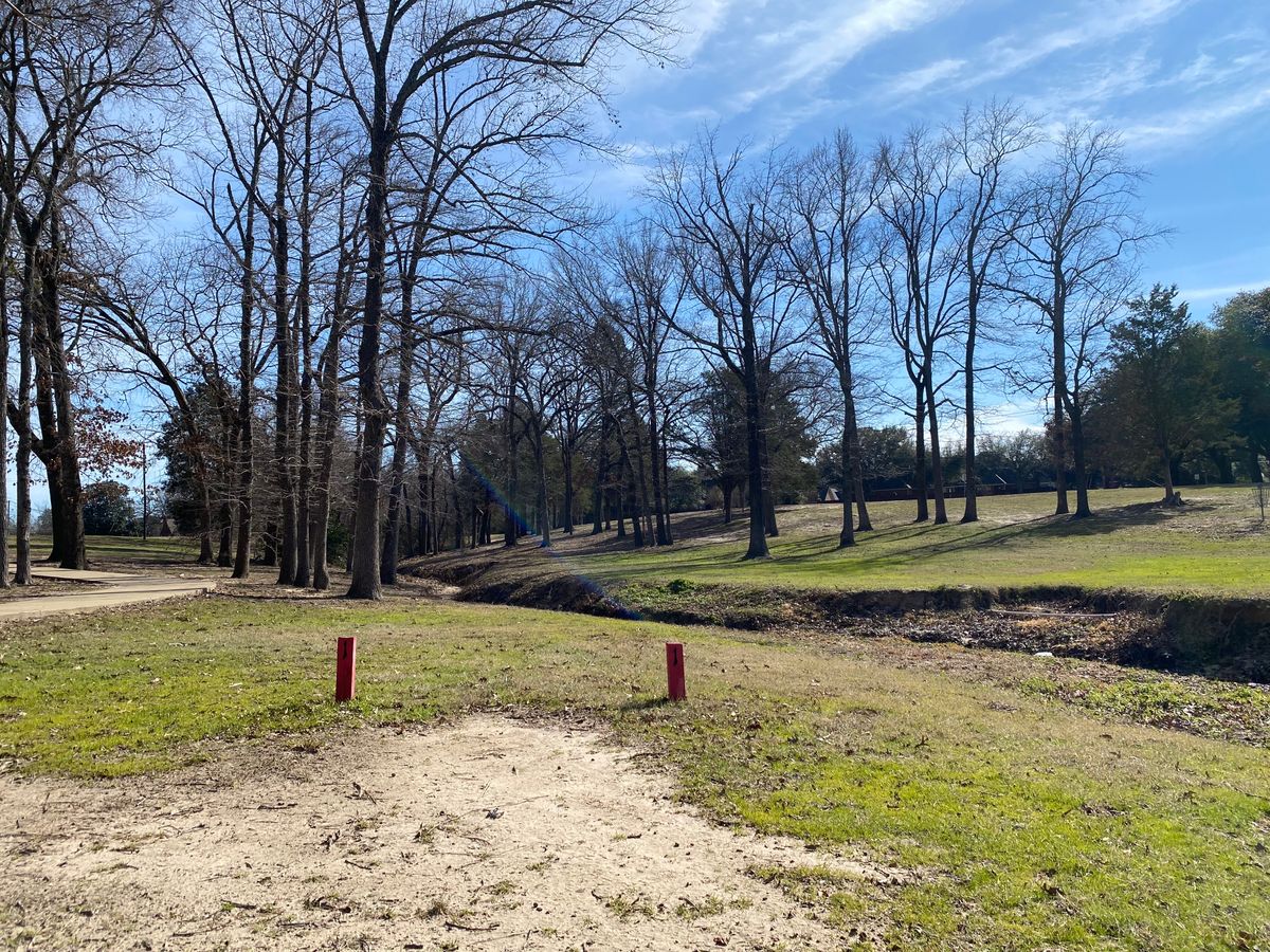 Hole 1 - 255ft. Creek and left of creek are OB.