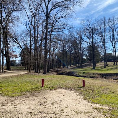 Hole 1 - 255ft. Creek and left of creek are OB.