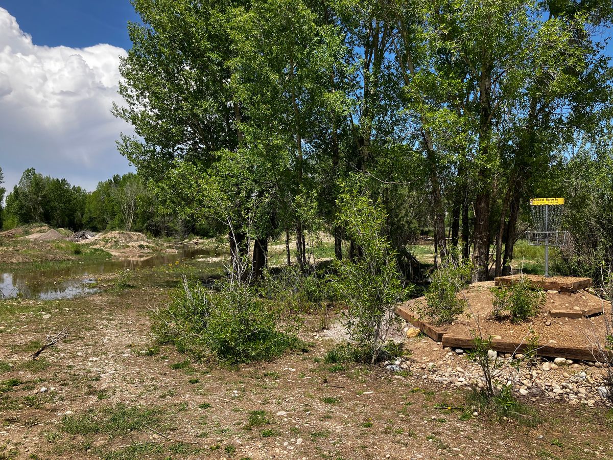 As of 01 June, hole 1 and 2 are very swampy. You have to walk right to hole 1 basket to start