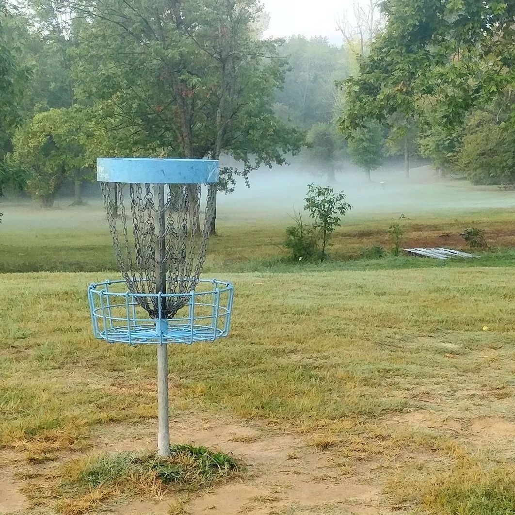 Foggy mornin,  September 29. First time back on a disc golf course since 2009.