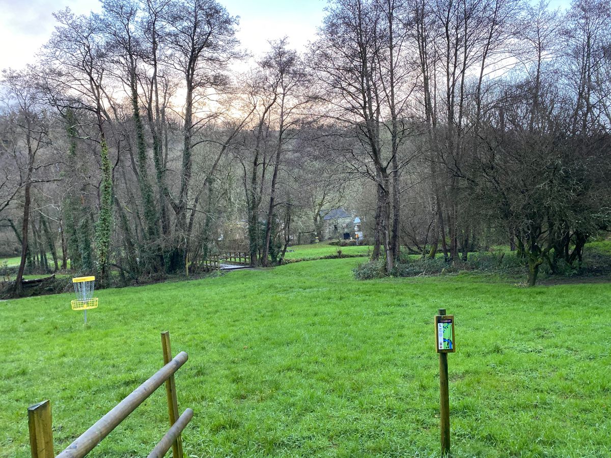 Hole 12 tee, basket of 6 to the left.