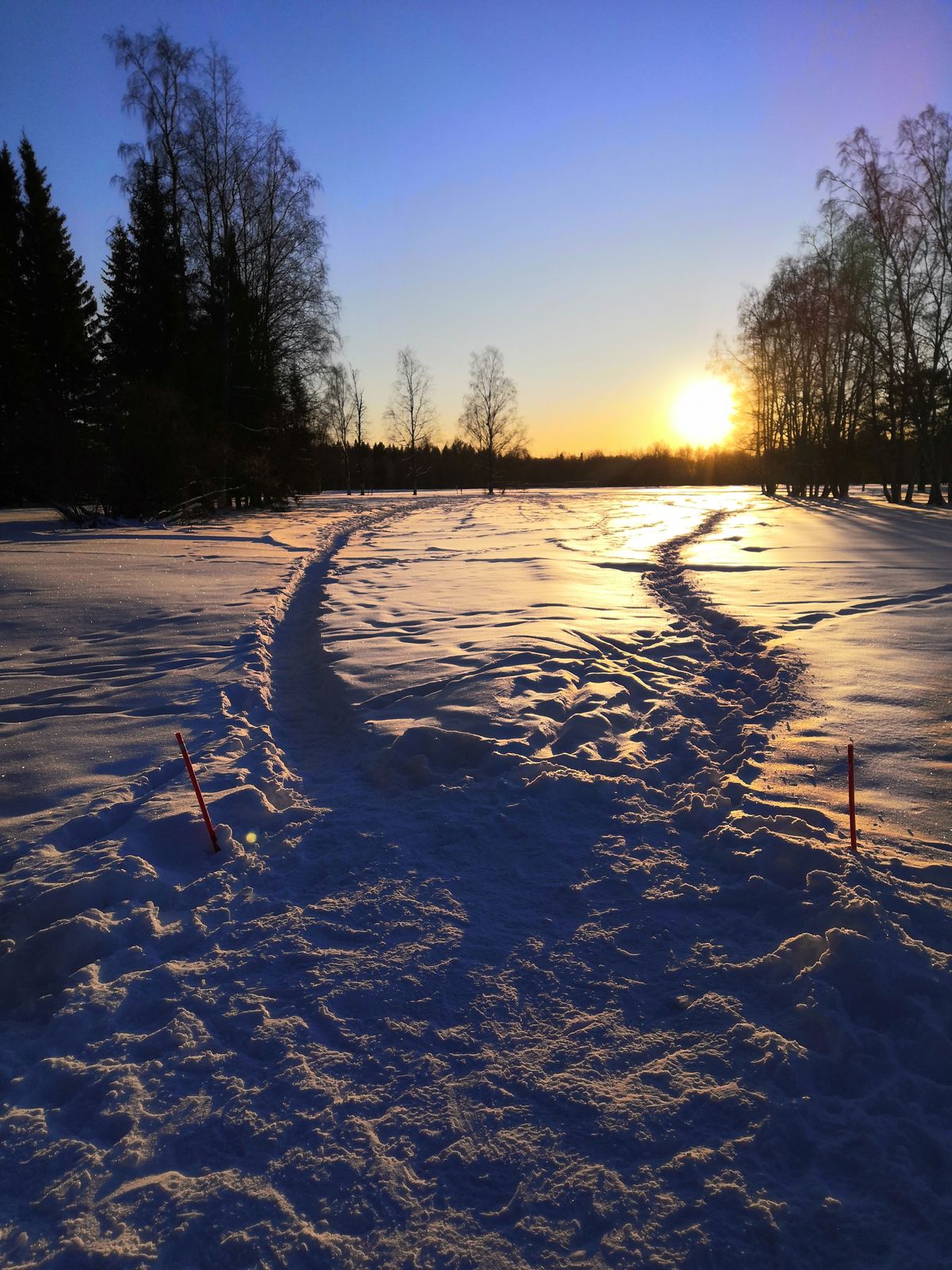 Fairway of 18th hole in the winter.